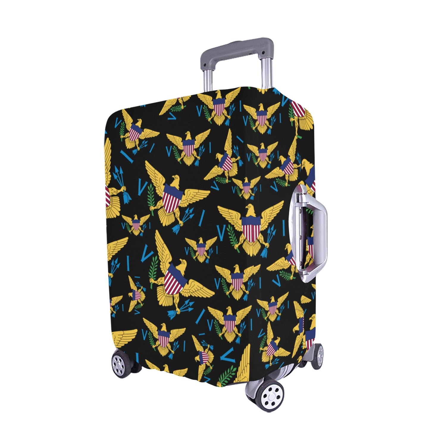 VI Multiple Flags_ Luggage Cover_Blk Extra Large 28"-30"