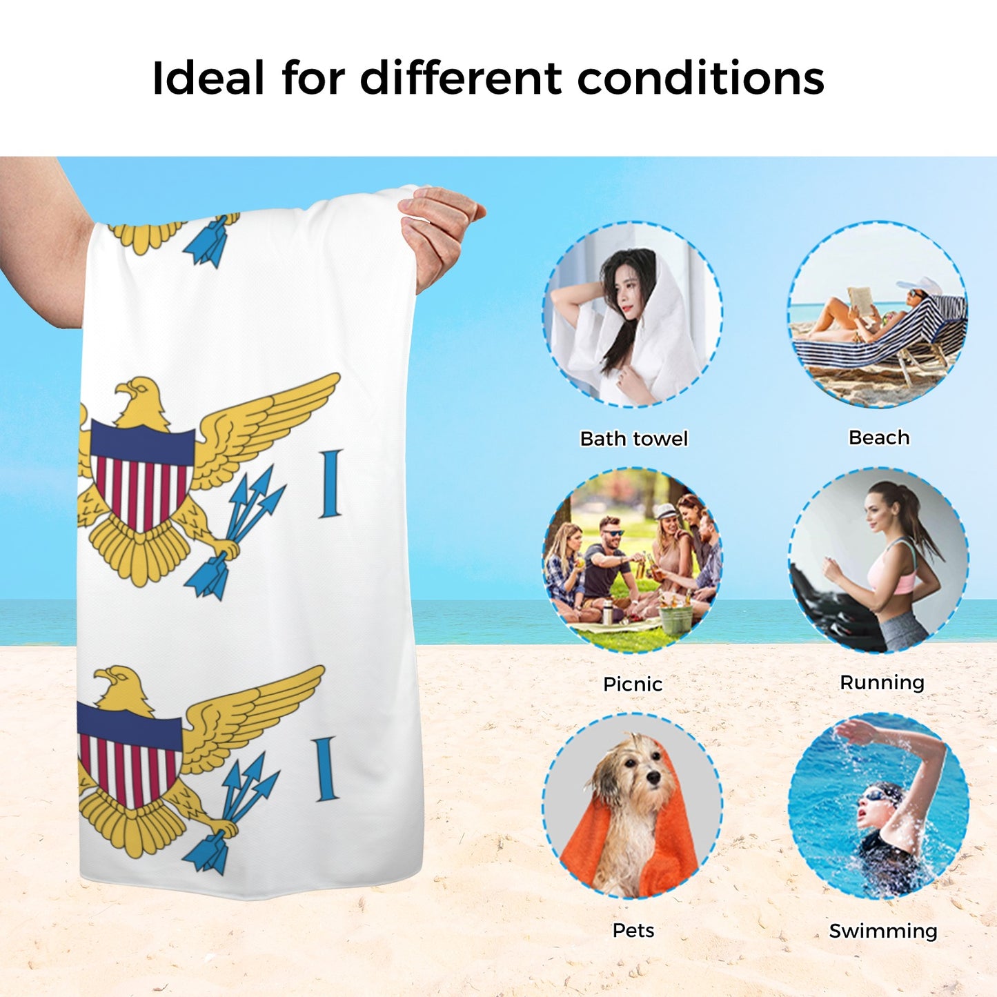 Quick Dry Beach Towel 30.5"x71"