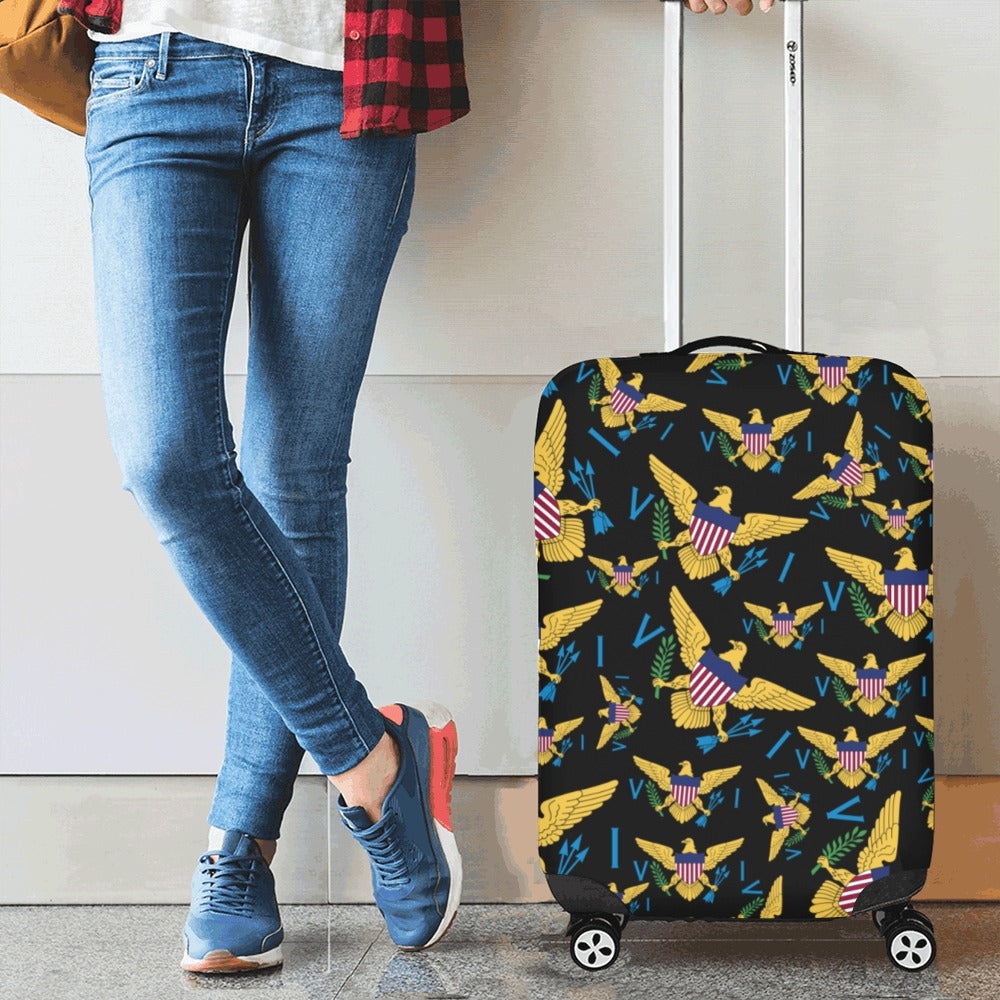 VI Multiple Flag_Blk Luggage Cover/Small 18"-21"