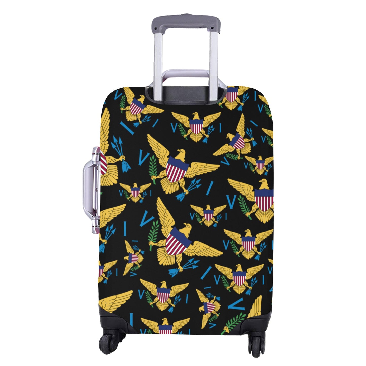 VI Multiple Flags_ Luggage Cover_Blk Extra Large 28"-30"