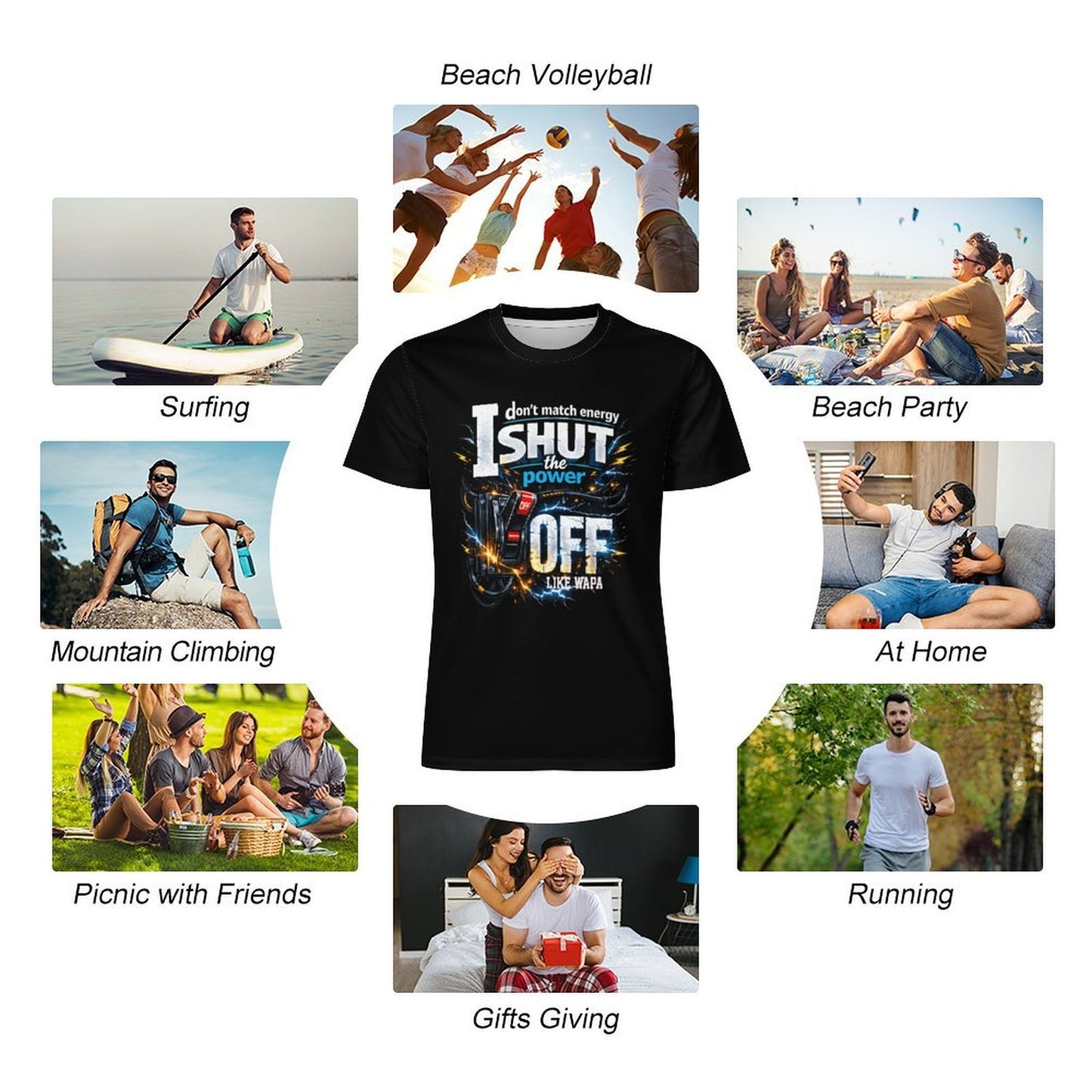 I Don’t Match Energy — I Shut the Power OFF (Like WAPA) - T-Shirt