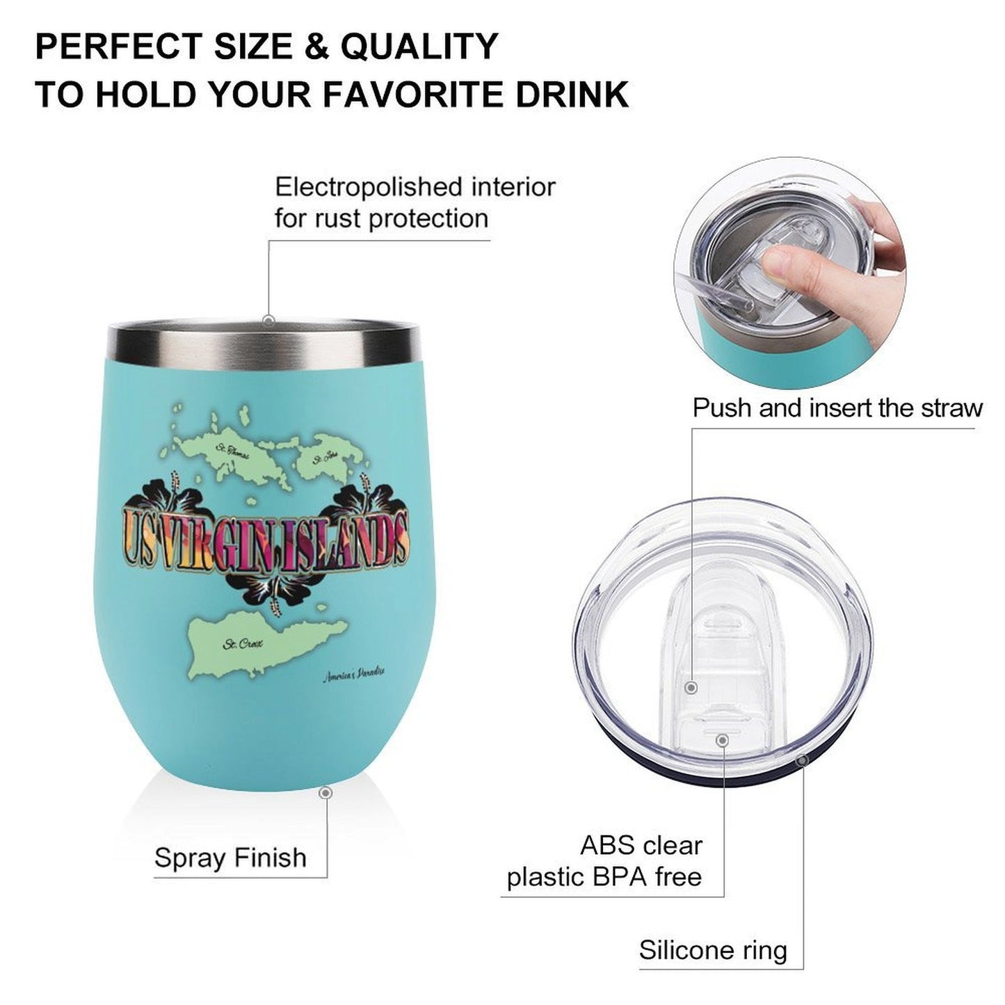WT_3Islands_Green Wine Tumbler (12oz)