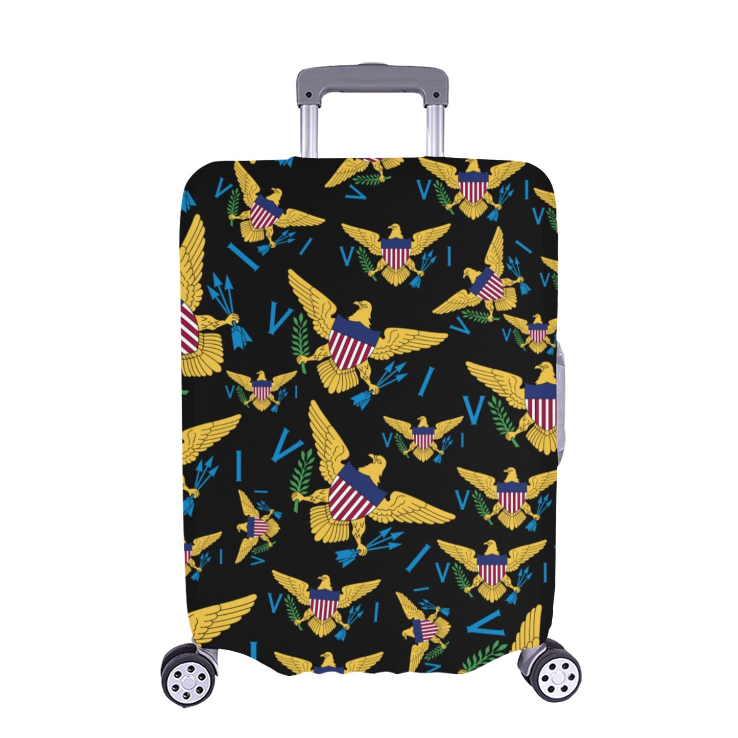 VI Multiple Flags_ Luggage Cover_Blk Extra Large 28"-30"